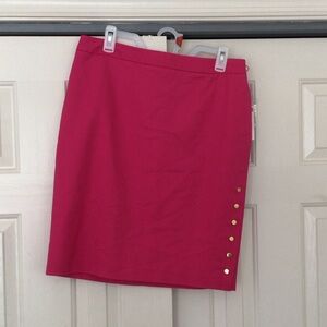 Worthington Pink Mini Skirt with Gold Buttons